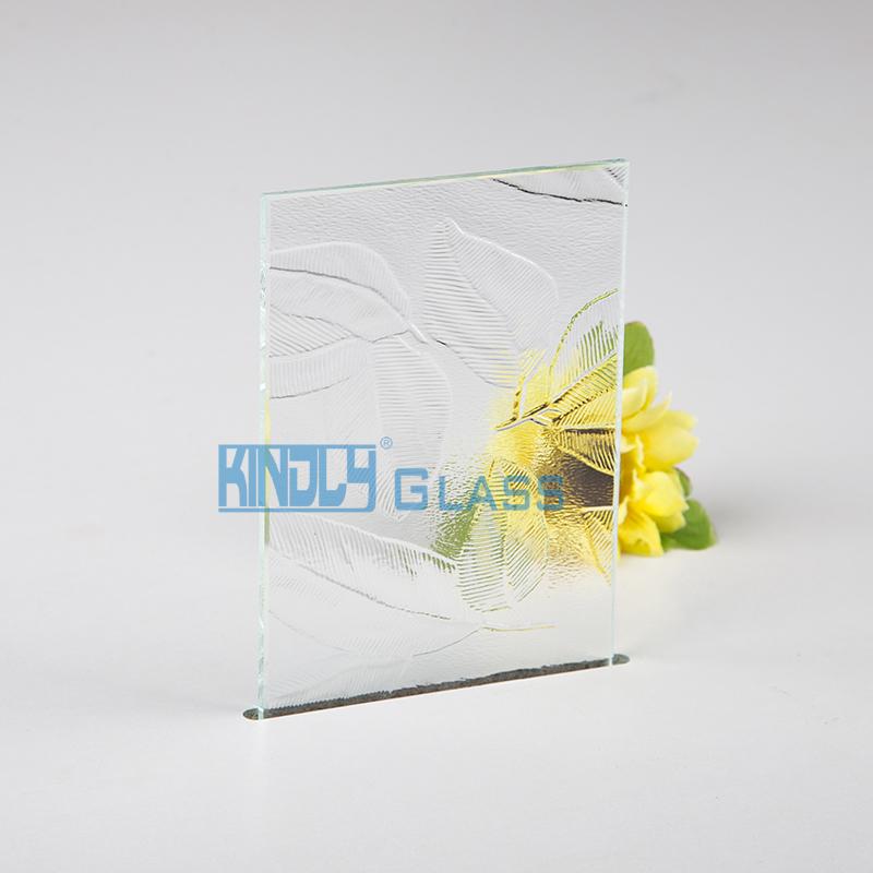 Clear Hibiscus Patterned Glass